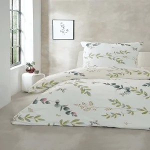 Giancasa Bettwäsche 100 % Bio Baumwolle Blättermuster B193004-054 Weiß 6