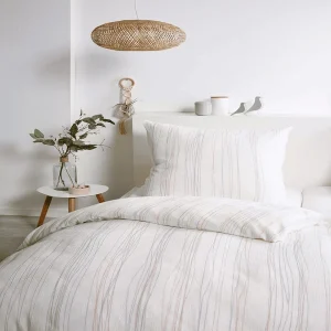 Giancasa Bettwäsche 100 % Bio Baumwolle Gestreiftes Muster B193002-084 Creme-grau-rosa 6