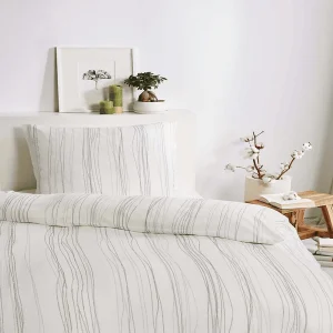 Giancasa Bettwäsche 100 % Bio Baumwolle Gestreiftes Muster B193002-085 Creme-grau-grün 9