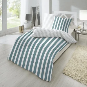 Giancasa Bettwäsche Baumwolle Gestreift 13367003-050 Aquamarin 6