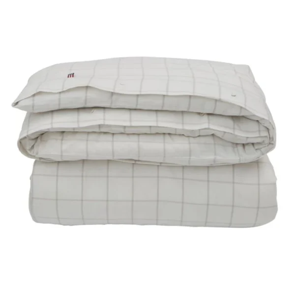 LEXINGTON Hotel Light Flannel Bettdecken-Bezug – 155×220 Cm – White/light Beige 1