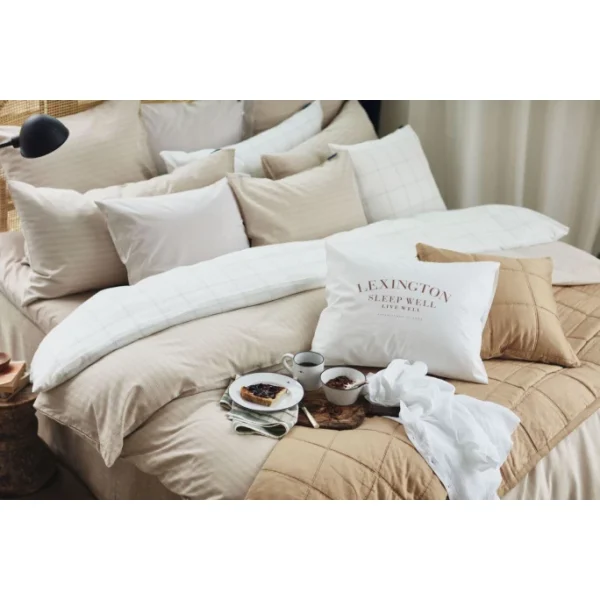 Lexington Pin Point Cotton Bettdecken-Bezug – 155×220 Cm – Beige 3