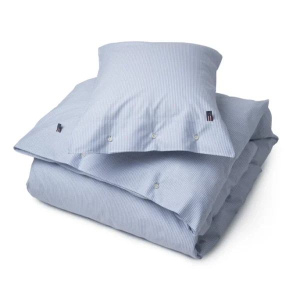 LEXINGTON Authentic Pin Point Oxford Bettwäsche-Bezug Streifen – 155×220 Cm – Blue/white 1