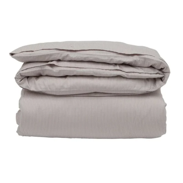 LEXINGTON Hotel Tencel Stripe Bettdecken-Bezug – 155×220 Cm – Light Beige/white 1