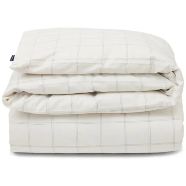 Lexington Checked Cotton/Lyocell Bettdecken-Bezug – 155×220 Cm – Off White/dark Blue 1