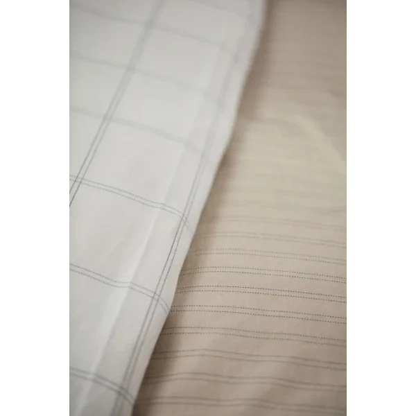 Lexington Checked Cotton/Lyocell Bettdecken-Bezug – 155×220 Cm – Off White/dark Blue 4