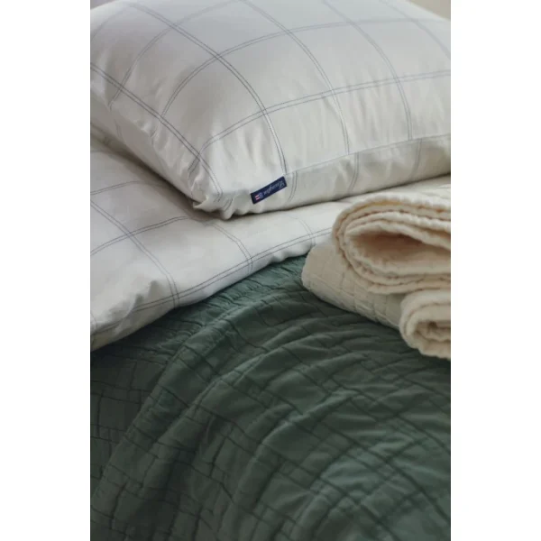 Lexington Checked Cotton/Lyocell Bettdecken-Bezug – 155×220 Cm – Off White/dark Blue 7