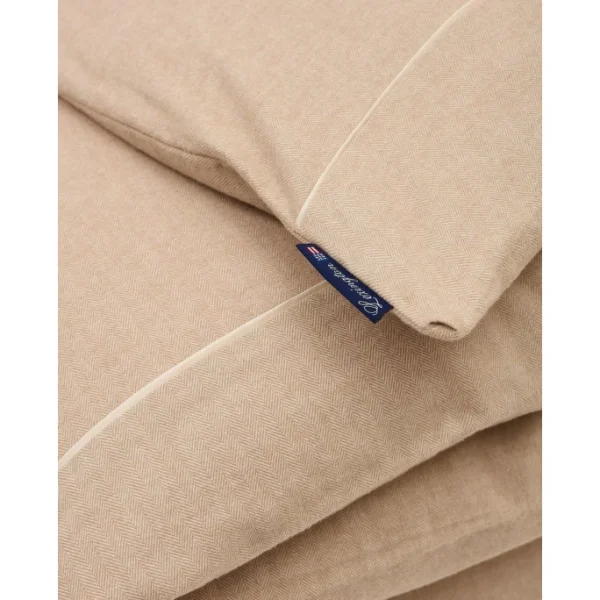 Lexington Herringbone Bettdecken-Bezug Aus Flanell – 155×220 Cm – Beige/off White 3