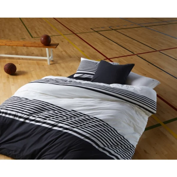 Lacoste L BAYADÈRE Bettdeckenbezug – 155×220 Cm – Bitume 9
