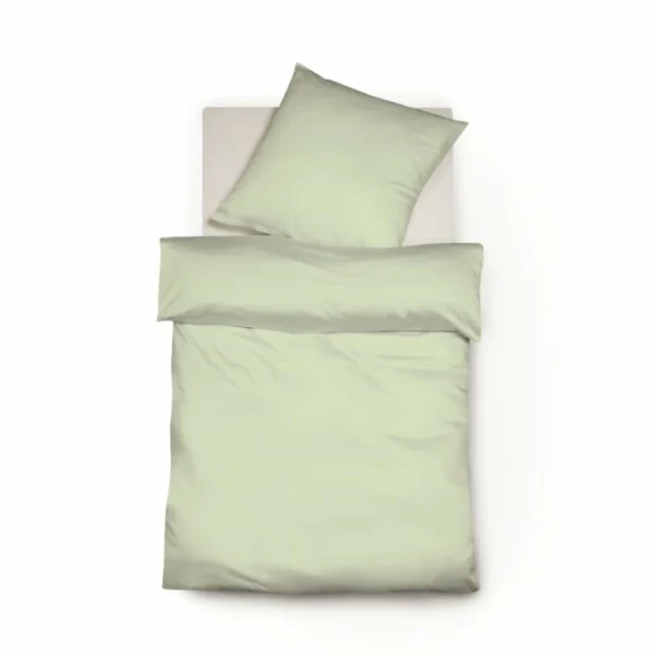 Fleuresse Colours Interlock Jersey Bettwäsche-Garnitur – 135×200 / 80×80 Cm – Pastellgrün 1