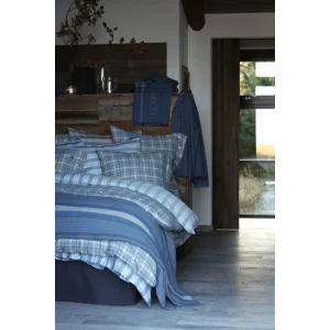 Lexington Checked Bettdecken-Bezug Aus Flanell – 155×220 Cm – Gray Melange/blue/white 10