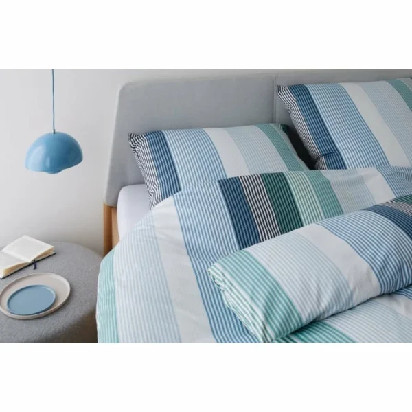 Elegante Brilliant Bettwäsche-Set Aus Mako-Jersey – 135×200 / 80×80 Cm – Grün-blau 3