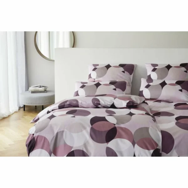 Elegante Patch Jersey Bettwäsche-Set Aus Mako-Jersey – 135×200 / 40×80 Cm – Bordeaux 3