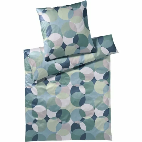 Elegante Patch Jersey Bettwäsche-Set Aus Mako-Jersey – 135×200 / 40×80 Cm – Salbei 1