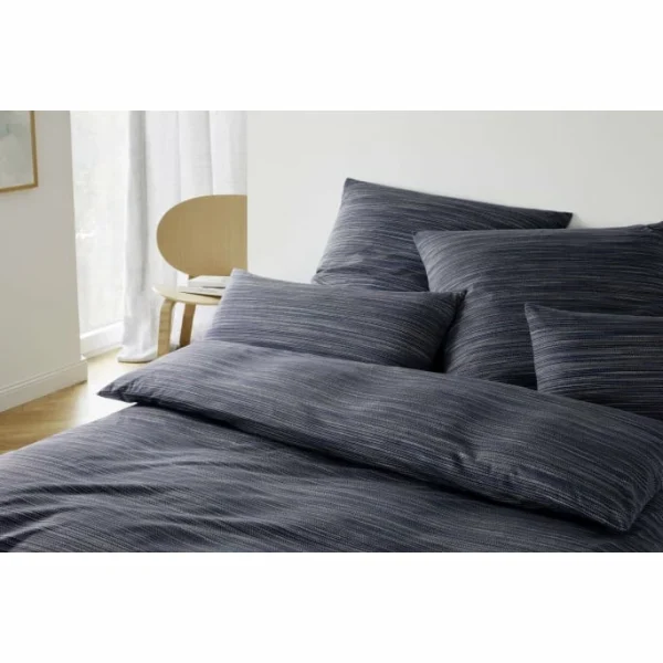 Elegante Motion Bettwäsche-Set Aus Mako-Jersey – 135×200 / 40×80 Cm – Graphit 3