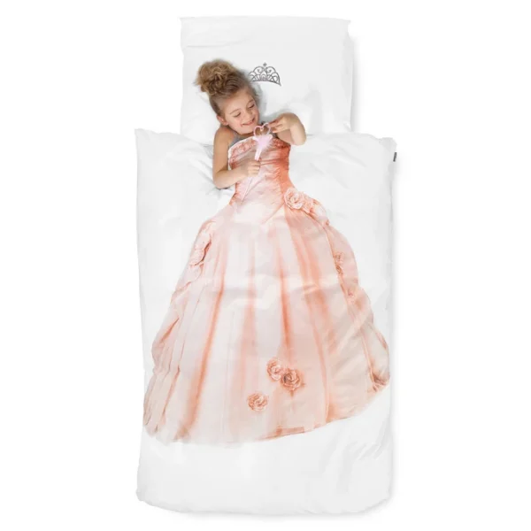 SNURK Princess Bettwäsche-Set Mit Prinzessin-Motiv – 135×200 / 80×80 Cm – Rosa 3