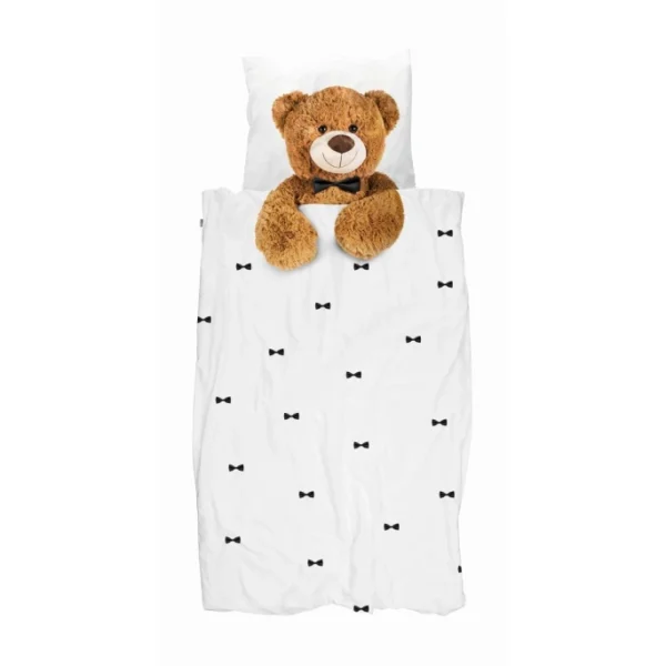 SNURK Teddy Bear Bettwäsche – 135×200 / 80×80 Cm – Weiß 1