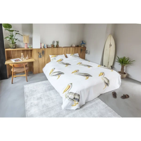 SNURK PELICAN Bettwäsche-Set – 155×220 / 80×80 Cm – Weiß Mit Motiv 6