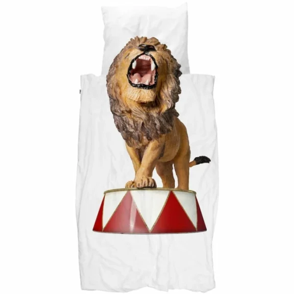 SNURK Lion Bettwäsche-Set – 135×200 / 80×80 Cm – White 1