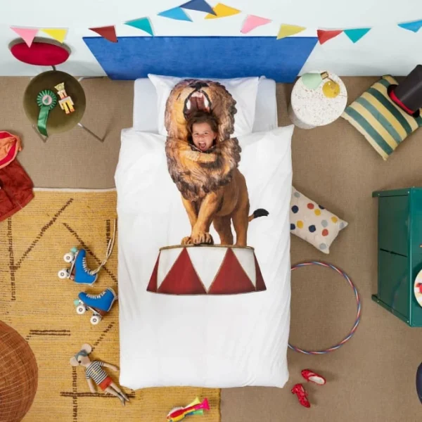 SNURK Lion Bettwäsche-Set – 135×200 / 80×80 Cm – White 3