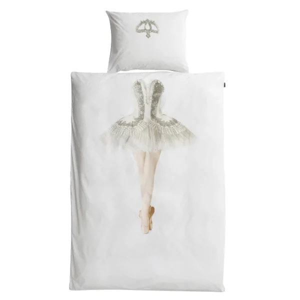SNURK Ballerina Bettwäsche-Set – 135×200 / 80×80 Cm – Weiß Mit Motiv 1