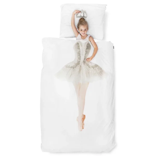 SNURK Ballerina Bettwäsche-Set – 135×200 / 80×80 Cm – Weiß Mit Motiv 3