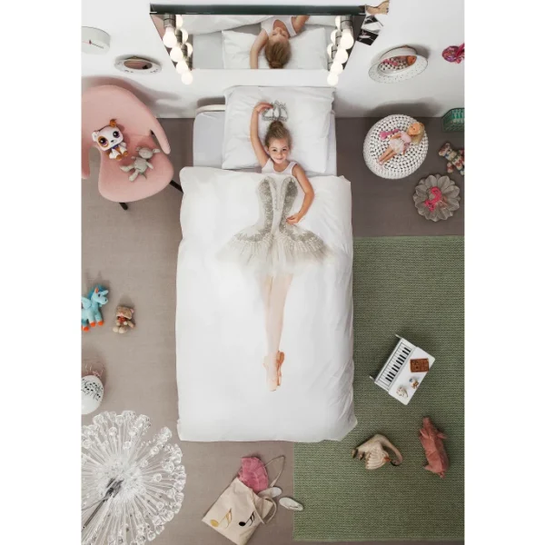 SNURK Ballerina Bettwäsche-Set – 135×200 / 80×80 Cm – Weiß Mit Motiv 4