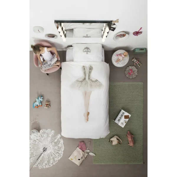 SNURK Ballerina Bettwäsche-Set – 135×200 / 80×80 Cm – Weiß Mit Motiv 5