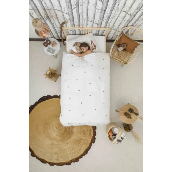 SNURK Furry Friends Bettwäsche Mit Hasen-Motiv – 155×220 / 80×80 Cm – Weiß Mit Motiv 4