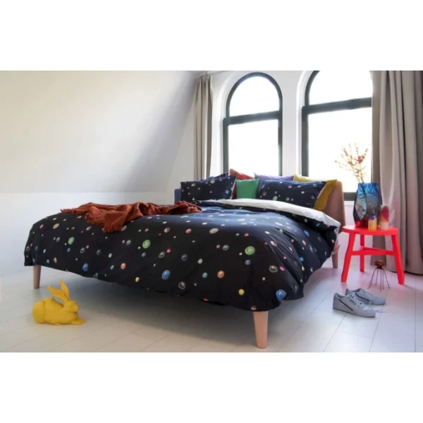 SNURK Marble Universe Planets Bettwäsche-Set – 155×220 / 80×80 Cm – Schwarz 3