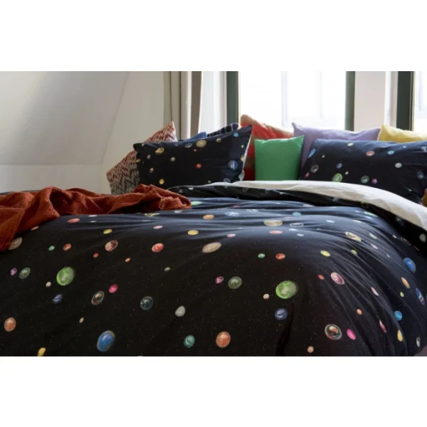 SNURK Marble Universe Planets Bettwäsche-Set – 155×220 / 80×80 Cm – Schwarz 4