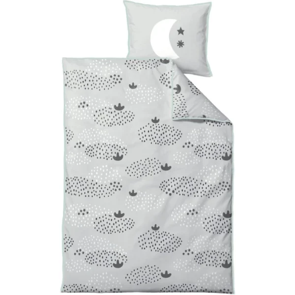 Södahl Raindrops-Kinderbettwäsche-Set – 100×140 / 40×45 Cm – Schwarz 1
