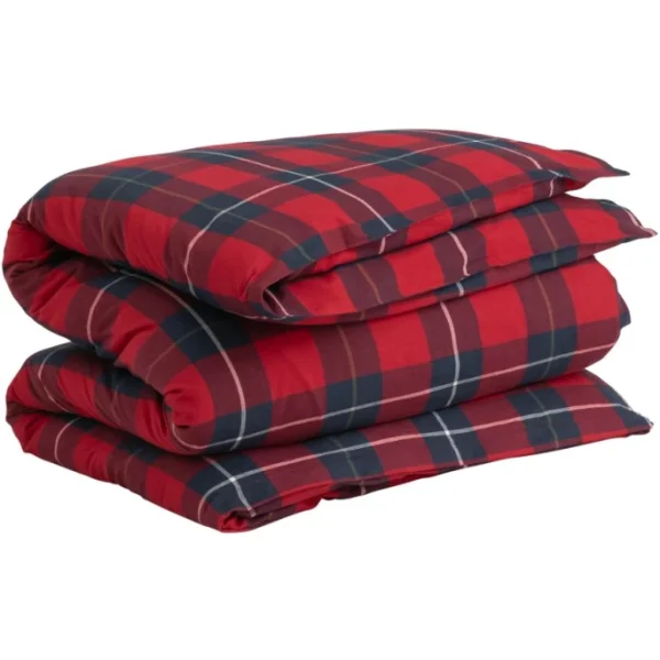 GANT Flannel Check Bettdeckenbezug – 155×220 Cm – Ruby Red 1