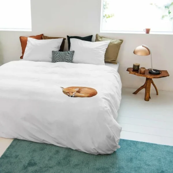 SNURK Sleeping Fox Bettwäsche-Set – 135×200 / 80×80 Cm – White 4
