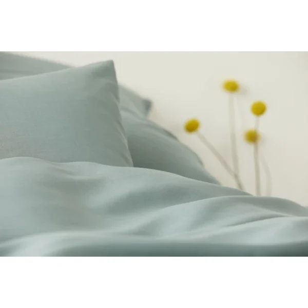 Elegante Breeze Kinderbettwäsche Aus Halbleinen – 100×135 / 40×60 Cm – Salbei 3