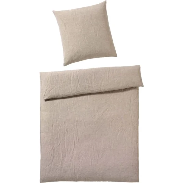 Elegante Breeze Kinderbettwäsche Aus Halbleinen – 100×135 / 40×60 Cm – Sand 1