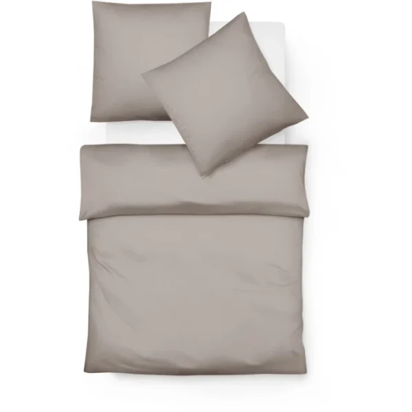 Fleuresse Lech Bettwäsche-Set Aus Flanell – 135×200 / 80×80 Cm – Taupe 1