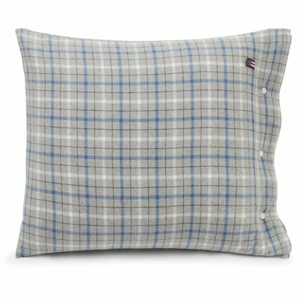 Lexington Checked Kopfkissen-Bezug Aus Flanell – 40×40 Cm – Gray Melange/blue/white 1