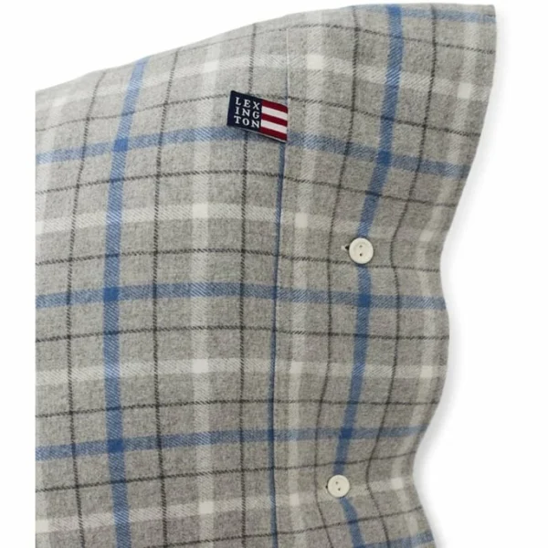 Lexington Checked Kopfkissen-Bezug Aus Flanell – 40×40 Cm – Gray Melange/blue/white 4