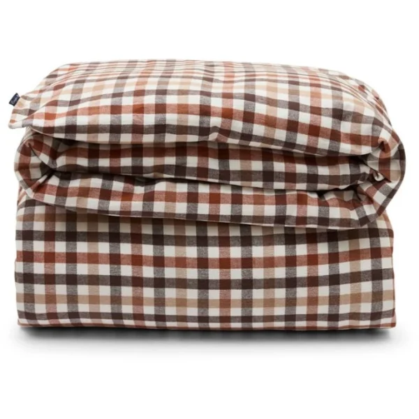 Lexington Checked Bettdecken-Bezug Aus Flanell – 135×200 Cm – Rustic Brown/off White 1