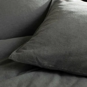 Damai Groove Flanell Bettwäsche-Set – 200×200 / 2x80x80 Cm – Anthracite 9