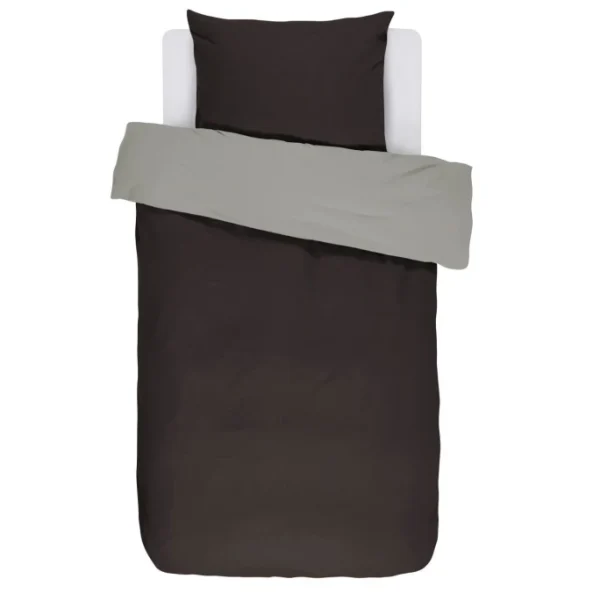 ESSENZA HOME Essenza Tone Flanell-Bettwäsche – 155×220 / 80×80 Cm – Anthracite 1