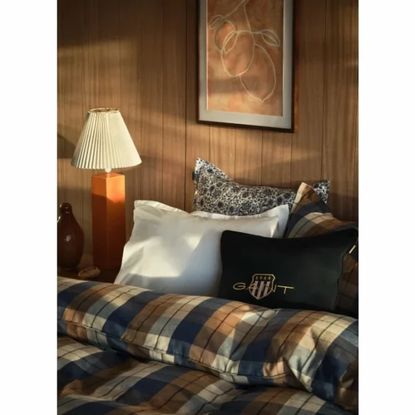 GANT Flannel Check Kopfkissenbezug – 40×80 Cm – Deep Blue 4