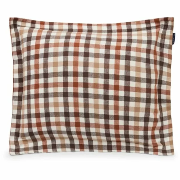 Lexington Checked Kopfkissen-Bezug Aus Flanell – 40×40 Cm – Rustic Brown/off White 1