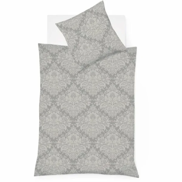 Fleuresse Lech Bettwäsche-Set Aus Flanell – 135×200 / 80×80 Cm – Grau 1