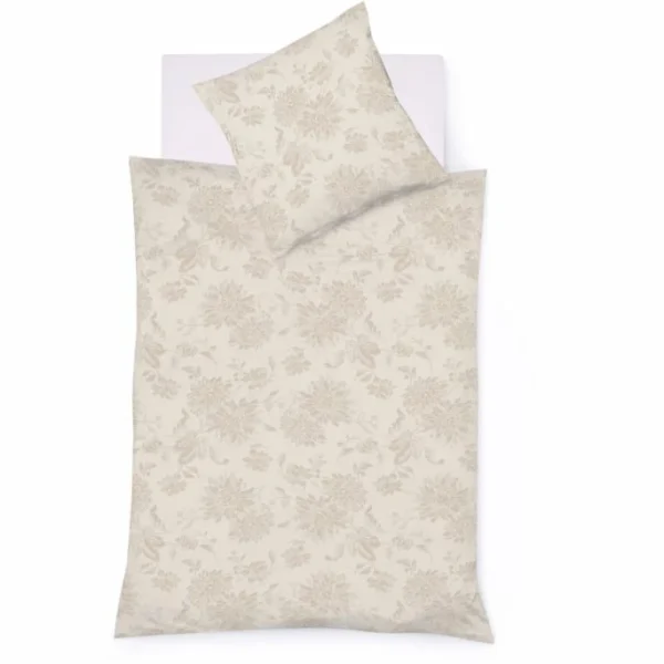 Fleuresse Lech Bettwäsche-Set Aus Flanell – 135×200 / 80×80 Cm – Beige 1
