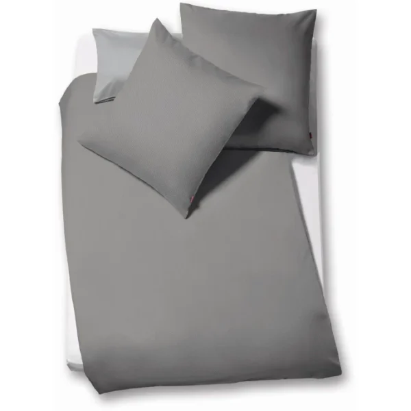 Fleuresse Lech Bettwäsche-Set Aus Flanell – 135×200 / 80×80 Cm – Granit 1