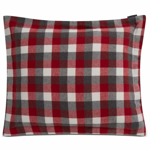LEXINGTON Checked Cotton Flanell Kopfkissen-Bezug – 40×40 Cm – Red/dark Gray 1