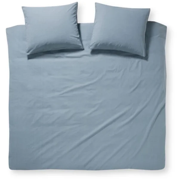 Damai Groove Flanell Bettwäsche-Set – 200×200 / 2x80x80 Cm – Denim 1