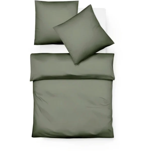 Fleuresse Lech Bettwäsche-Set Aus Flanell – 135×200 / 80×80 Cm – Oliv 1